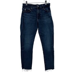 AG Jeans Arrah 27R Skinny‎ High Rise Raw Hem Dark Wash Denim Women's Jeans